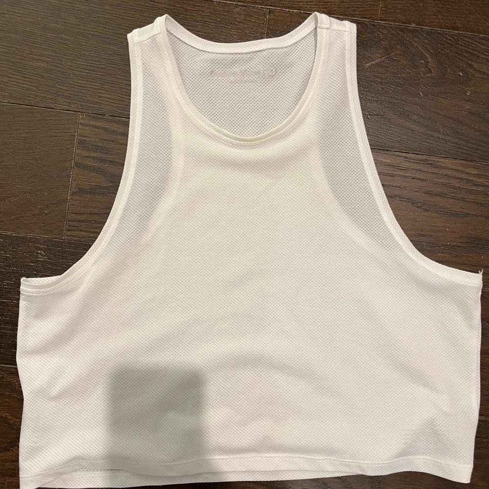 Outdoor voices white cropped muscle tank